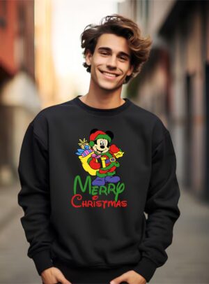 Disney Mickey Mouse Christmas Sweatshirt, Disney Merry Christmas Jumper, Unisex Top