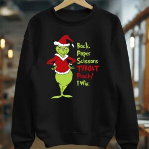 Rock Paper Scissors Grinch Sweatshirt, Christmas Grinch Lover Sweatshirt, Unisex top