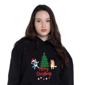 Merry Christmas Bluey Hoodie, Bluey And Friends Christmas Hood, Unisex Top