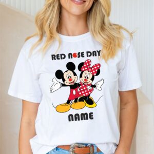 Personalized Mickey Minnie Red Nose Day T Shirt, Disney Lover Red Nose Day Top, Unisex T Shirt