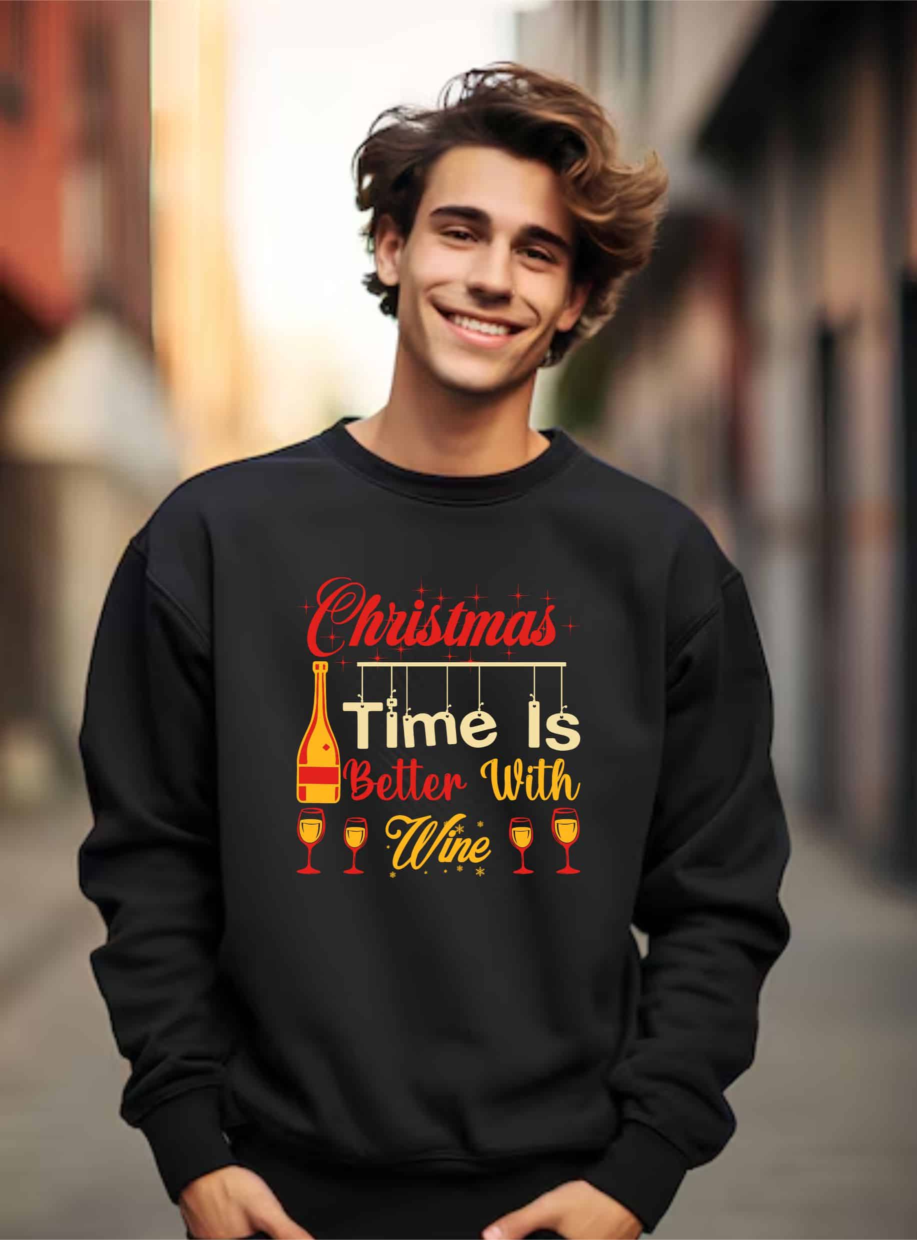 Wine Lover's Christmas Sweatshirt | Birmingham UK