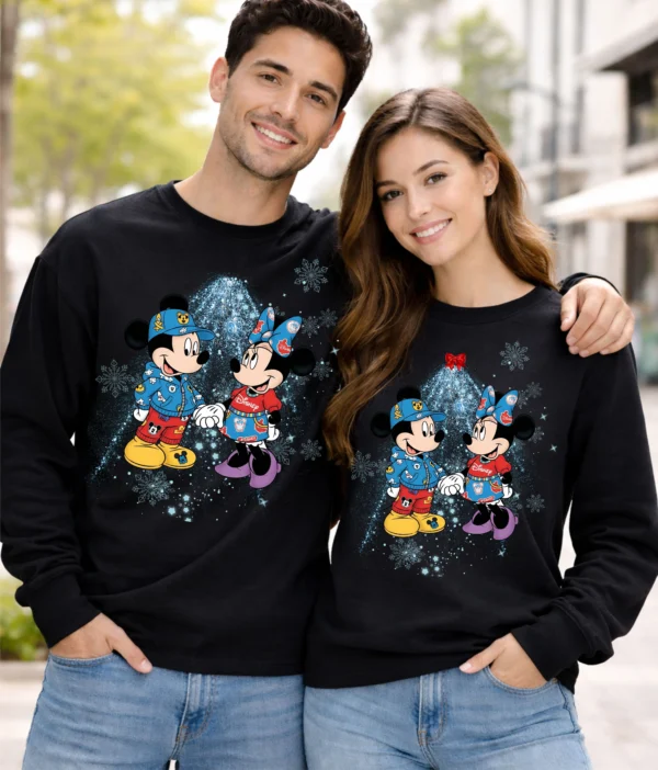 Disney Mickey Minnie Couples Holiday Sweatshirt