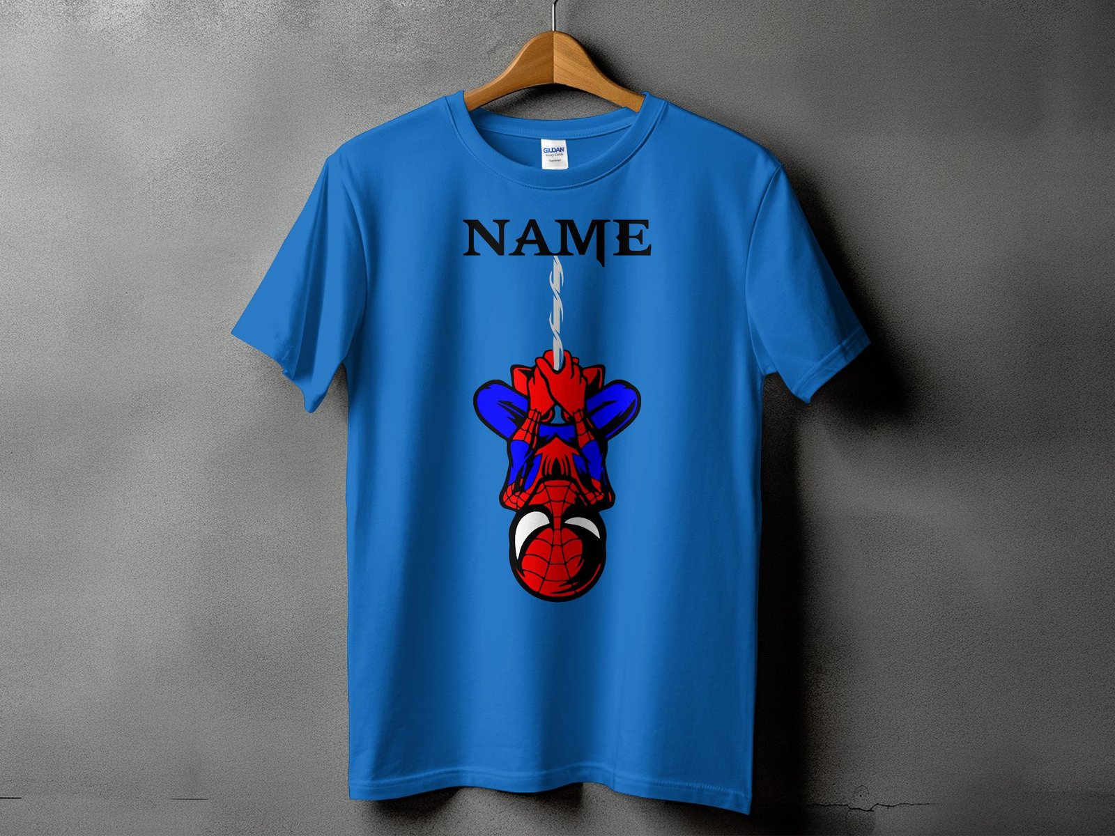 Personalized Hanging Superhero Name White T-Shirt - Image 3