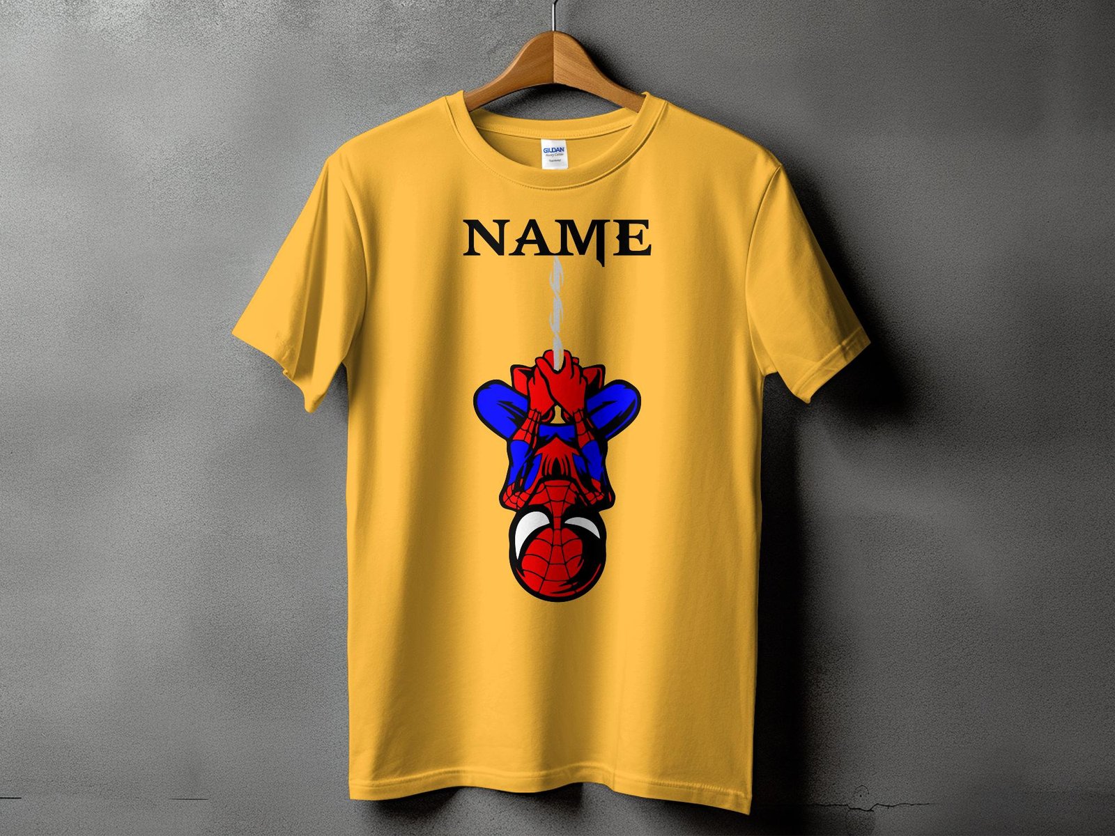 Personalized Hanging Superhero Name White T-Shirt - Image 4