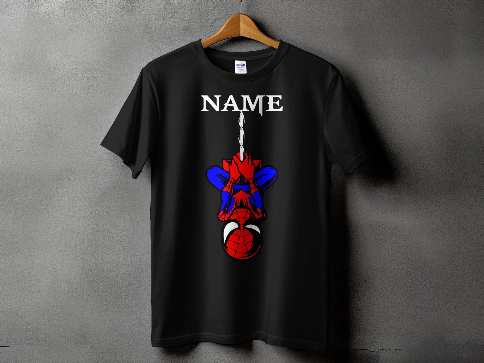 Personalized Hanging Superhero Name White T-Shirt - Image 5