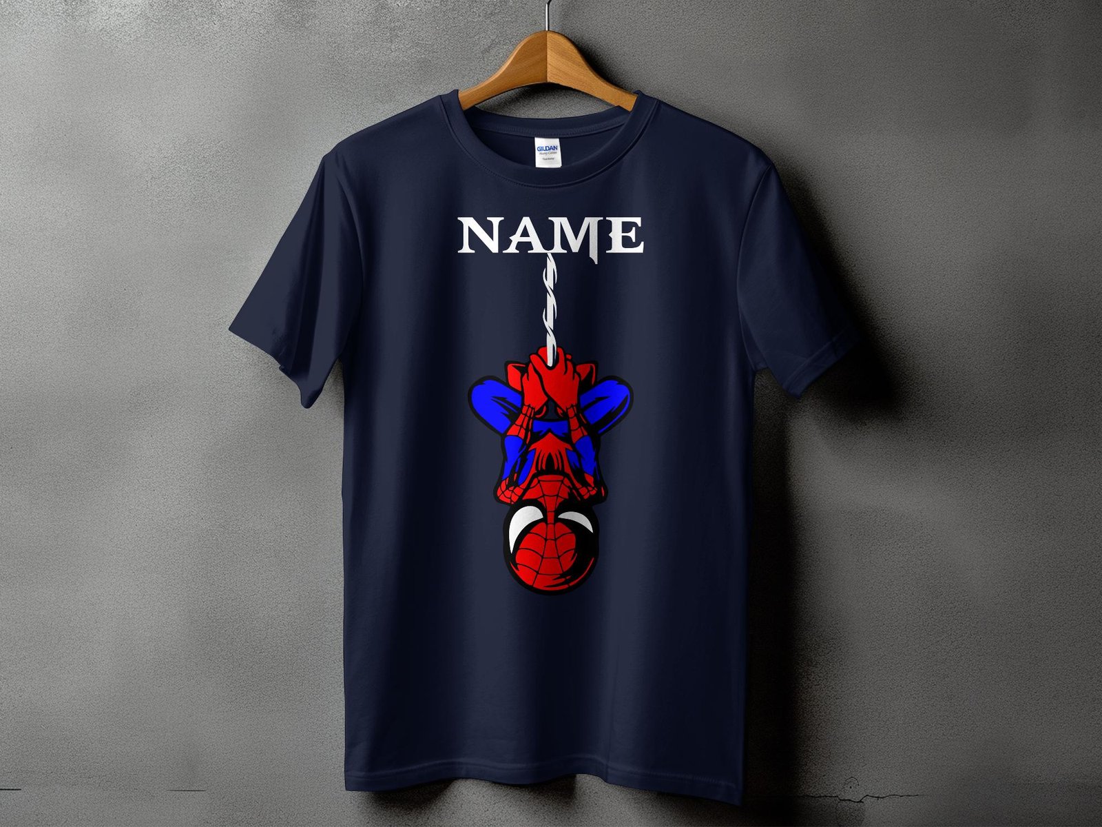 Personalized Hanging Superhero Name White T-Shirt - Image 6