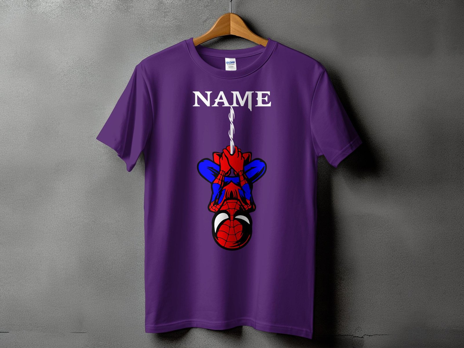 Personalized Hanging Superhero Name White T-Shirt - Image 7