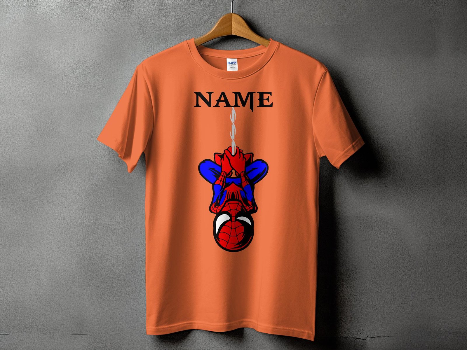 Personalized Hanging Superhero Name White T-Shirt - Image 9