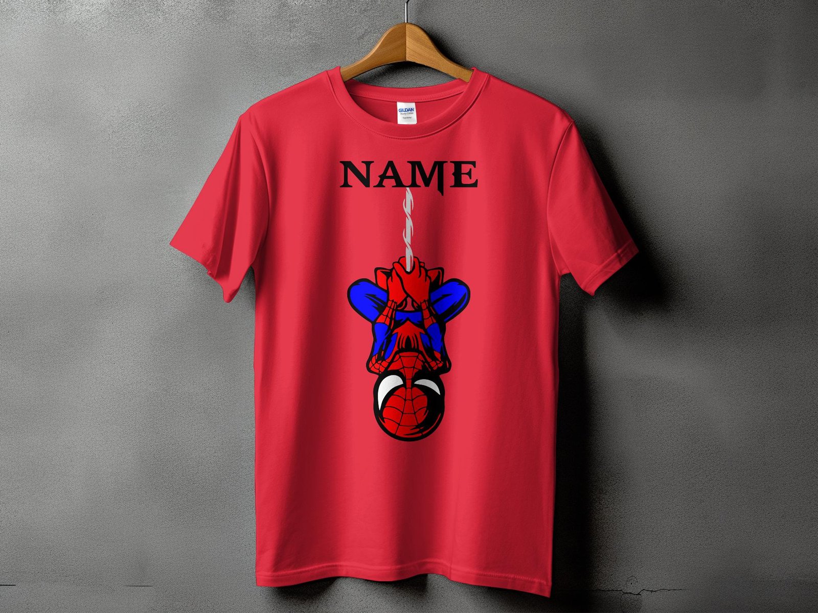 Personalized Hanging Superhero Name White T-Shirt - Image 8