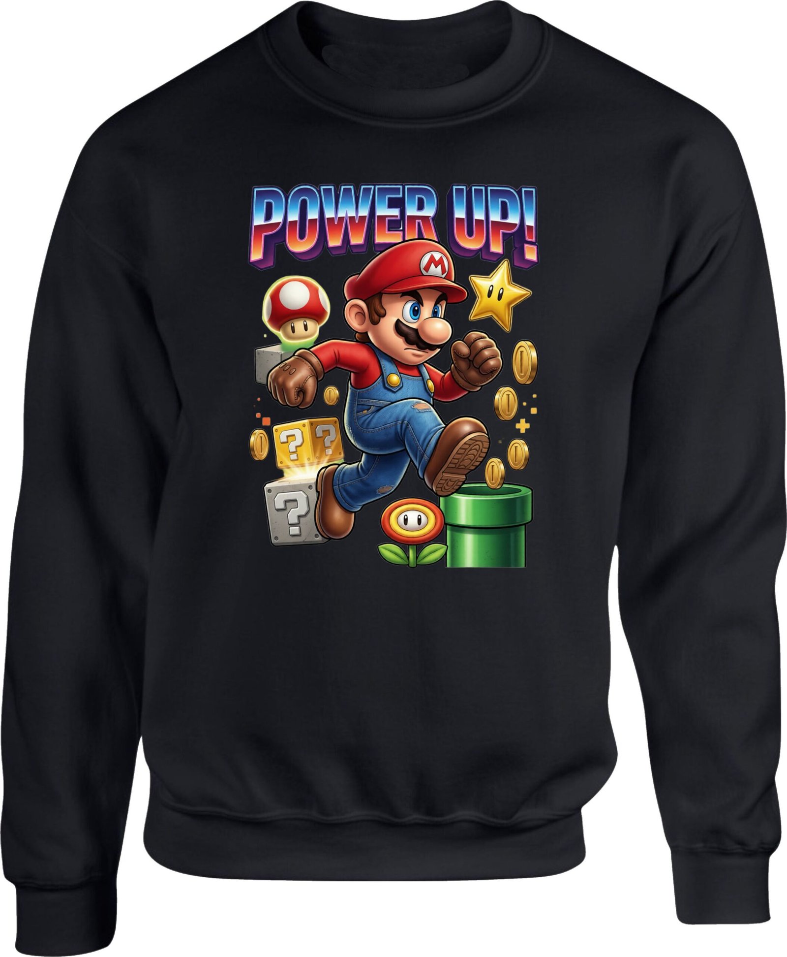 Power Up Mario Gaming Sweatshirt - Image 2
