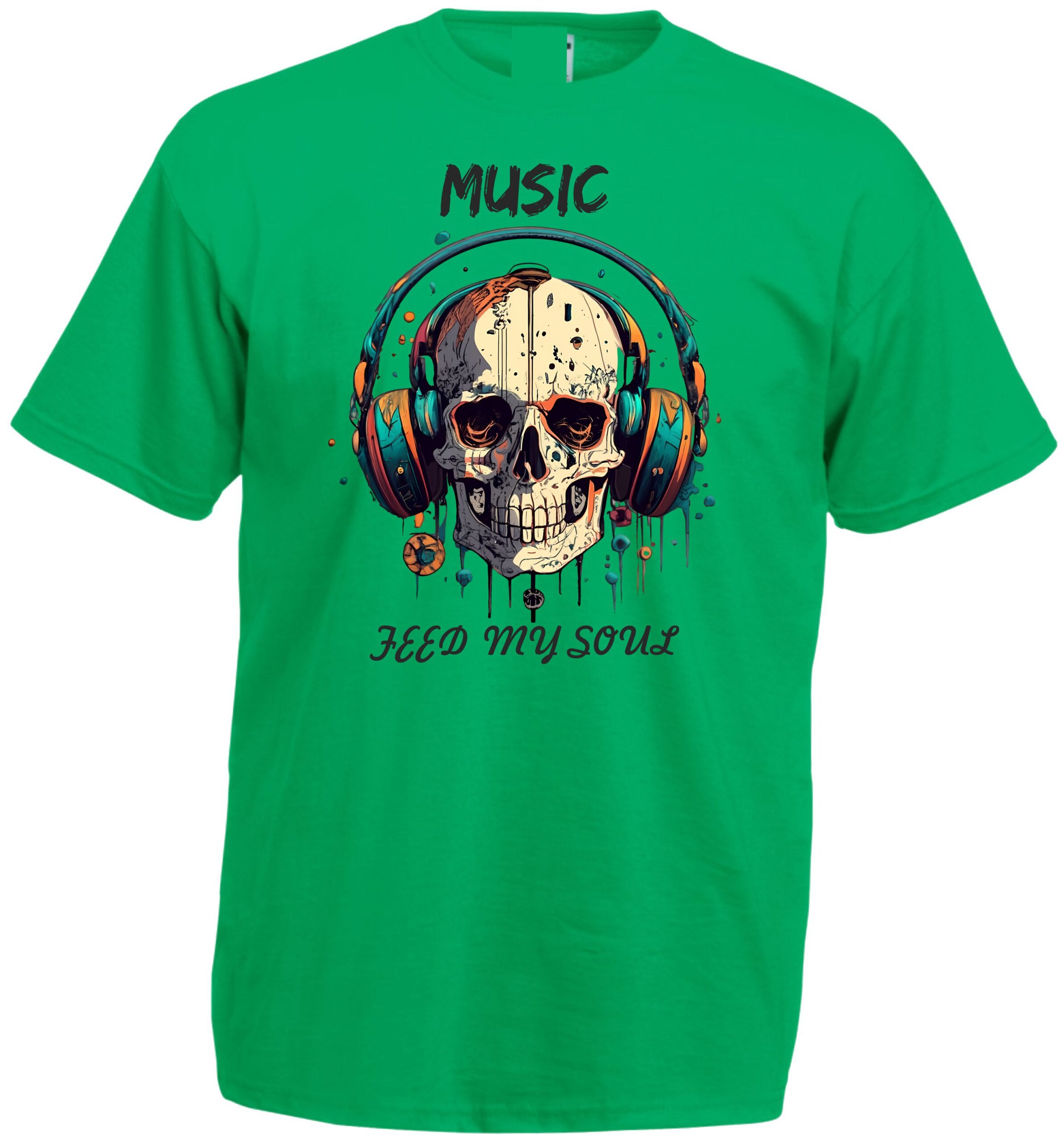 Music Feed My Soul Skull Graphic T-Shirt - Image 4