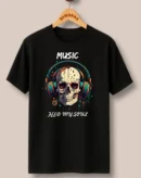 Music Feed My Soul Skull Graphic T-Shirt