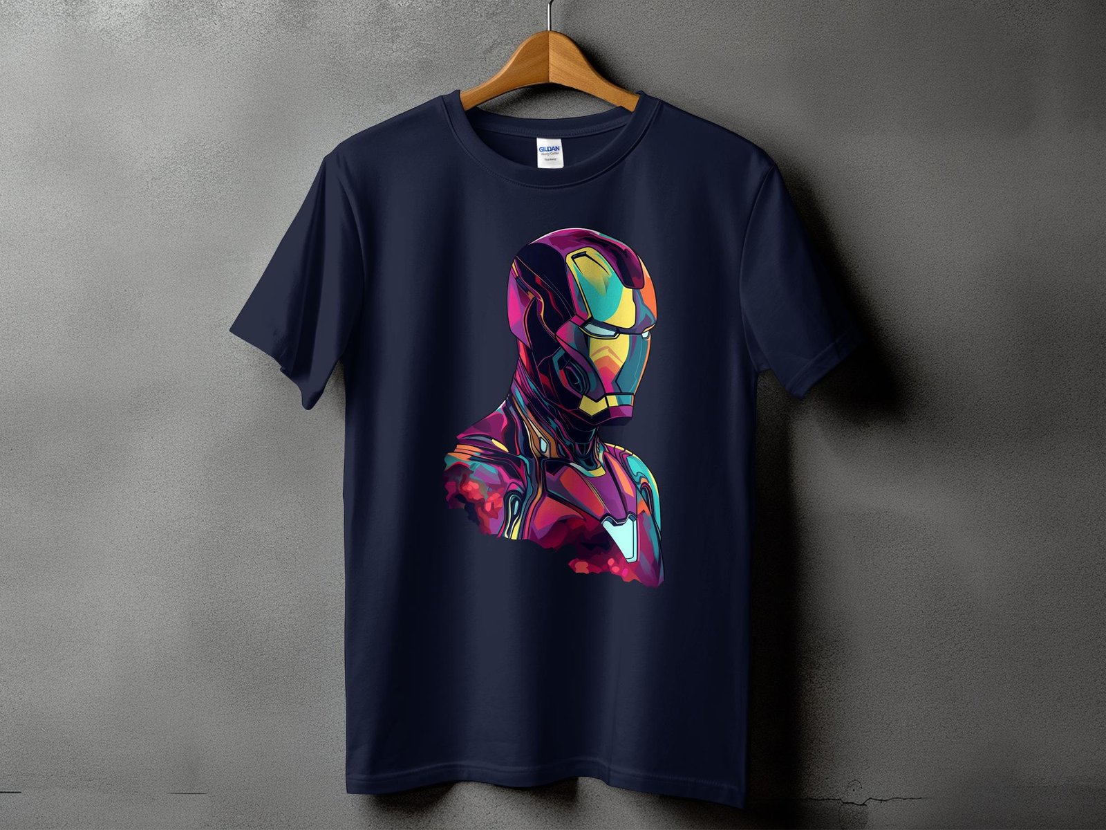 Colorful Iron Man Graphic White T-Shirt - Image 4