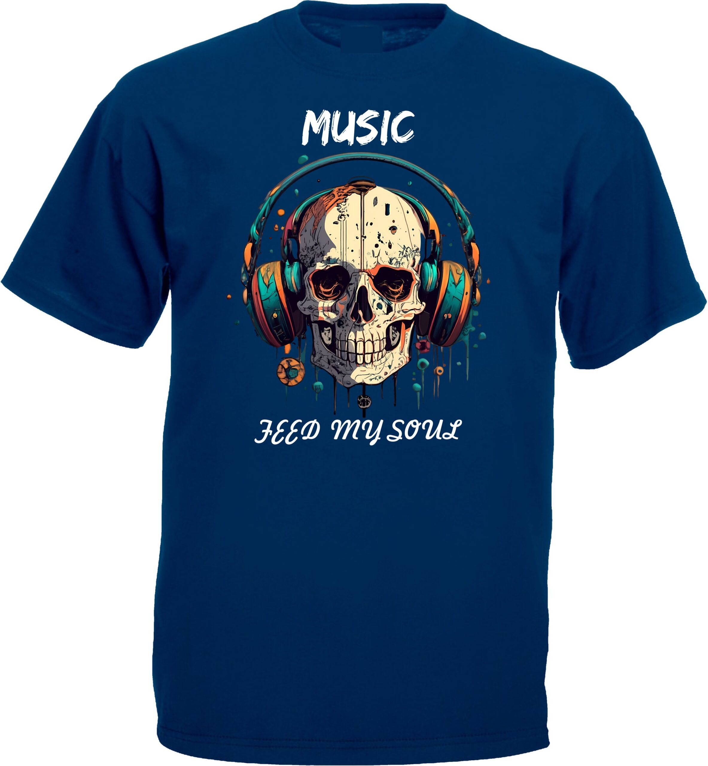 Music Feed My Soul Skull Graphic T-Shirt - Image 5