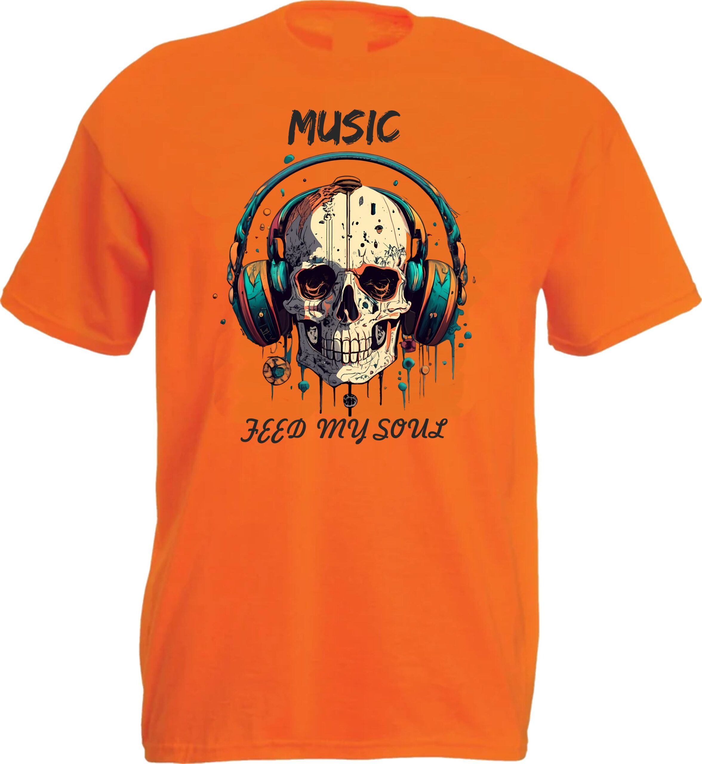 Music Feed My Soul Skull Graphic T-Shirt - Image 6
