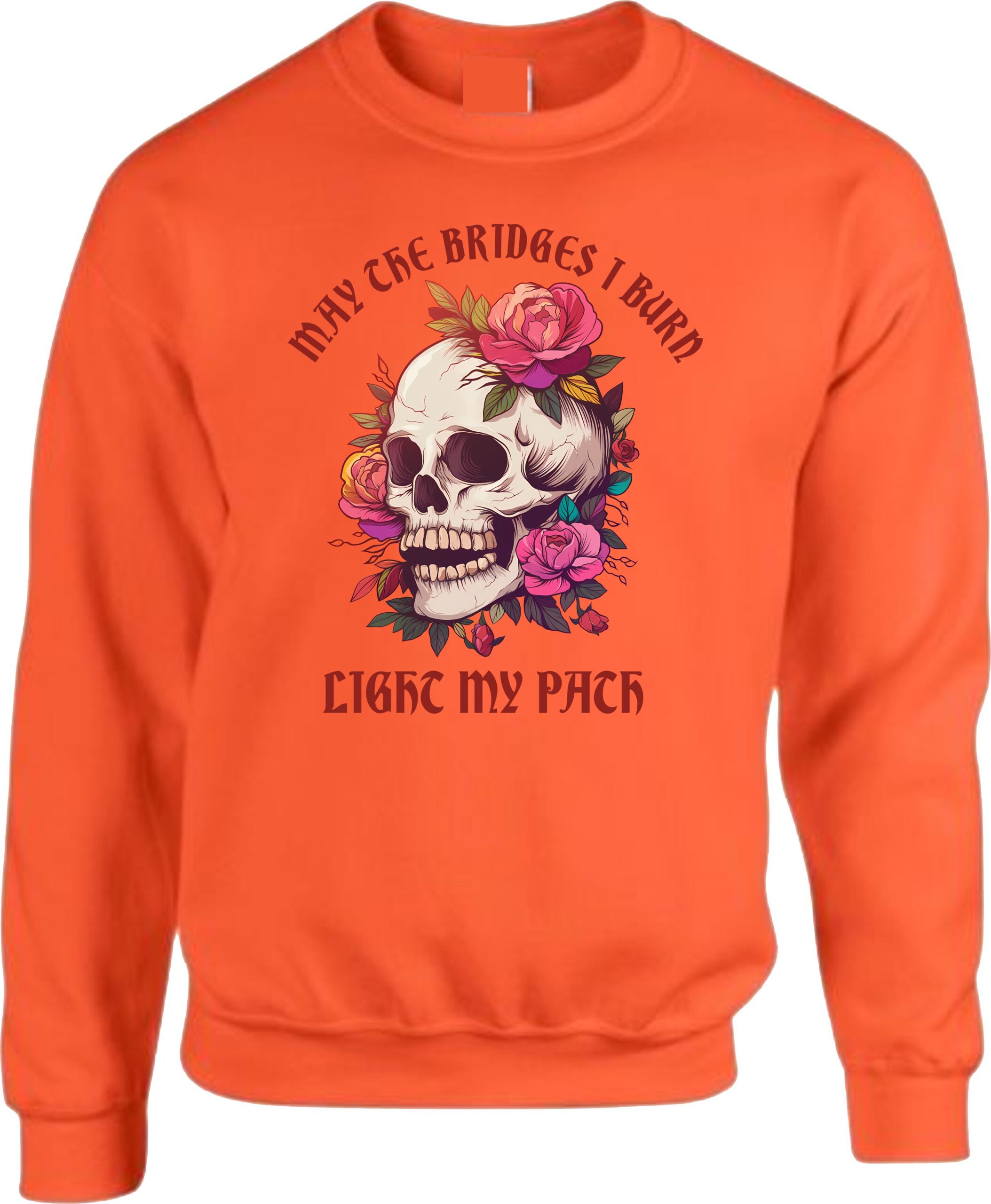 Floral Skull May The Bridges I Burn Graphic Sweatshirt - Image 6