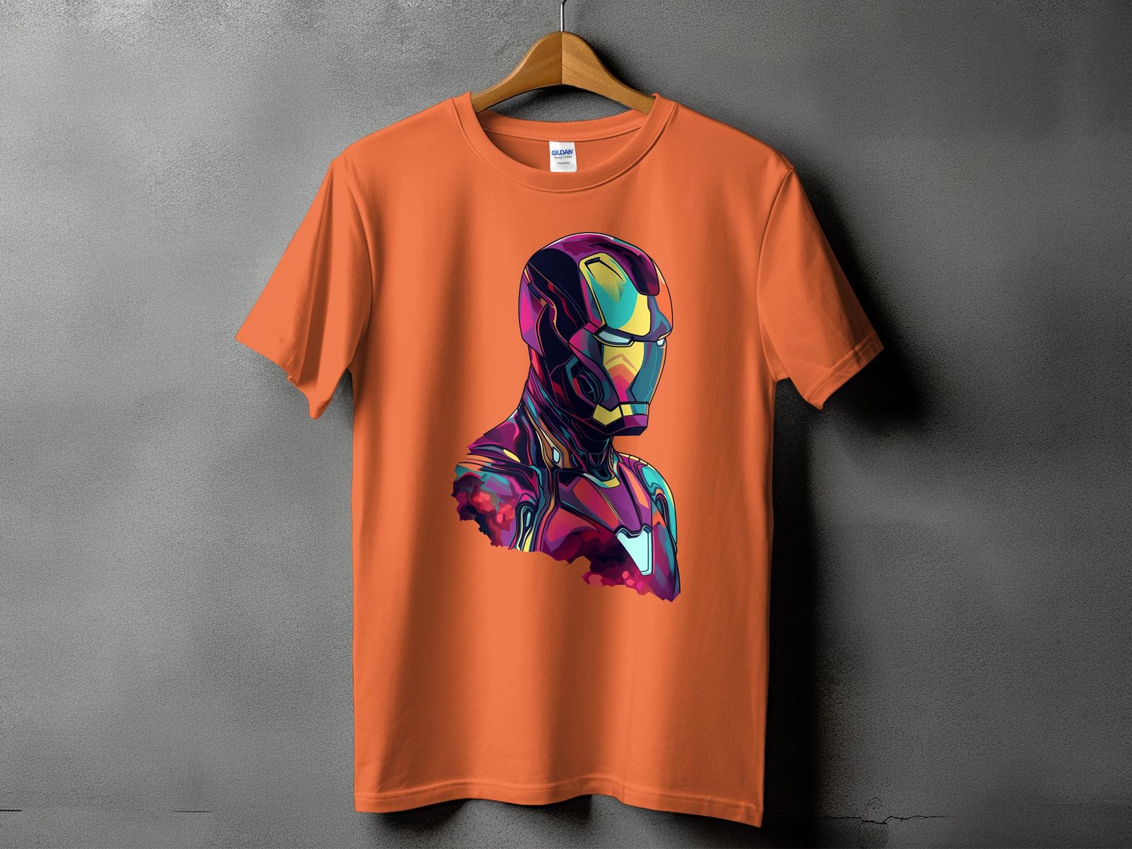 Colorful Iron Man Graphic White T-Shirt - Image 5