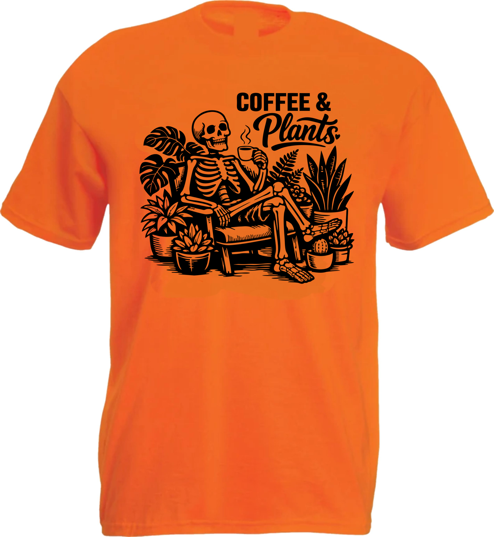 Coffee and Plants Skeleton White T-Shirt - Image 5