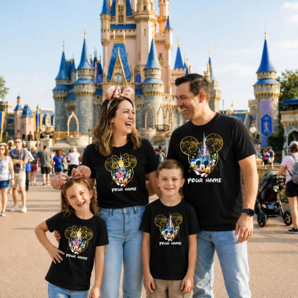 Personalised Family Disney Castle Vacation T-Shirt
