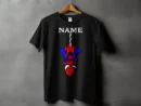 Personalized Hanging Superhero Name White T-Shirt