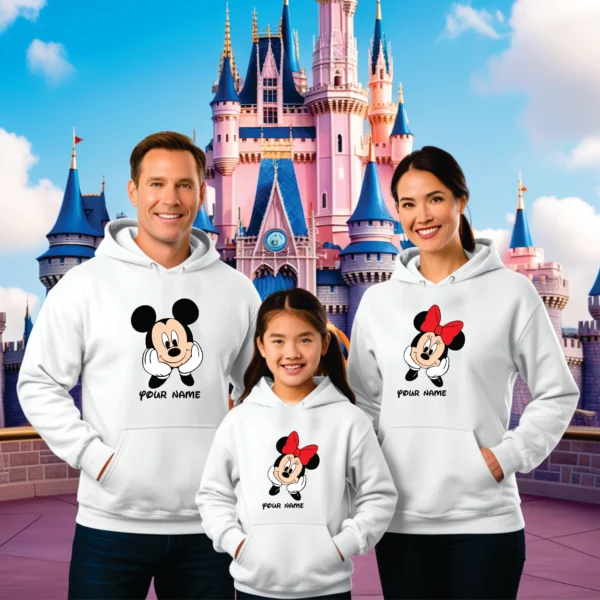 Personalized Mickey and Minnie Couple Hoodie