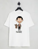 Personalized Mr Bean with Teddy White T-Shirt