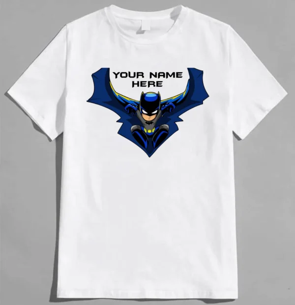 Personalized Superhero Custom Name White T-Shirt