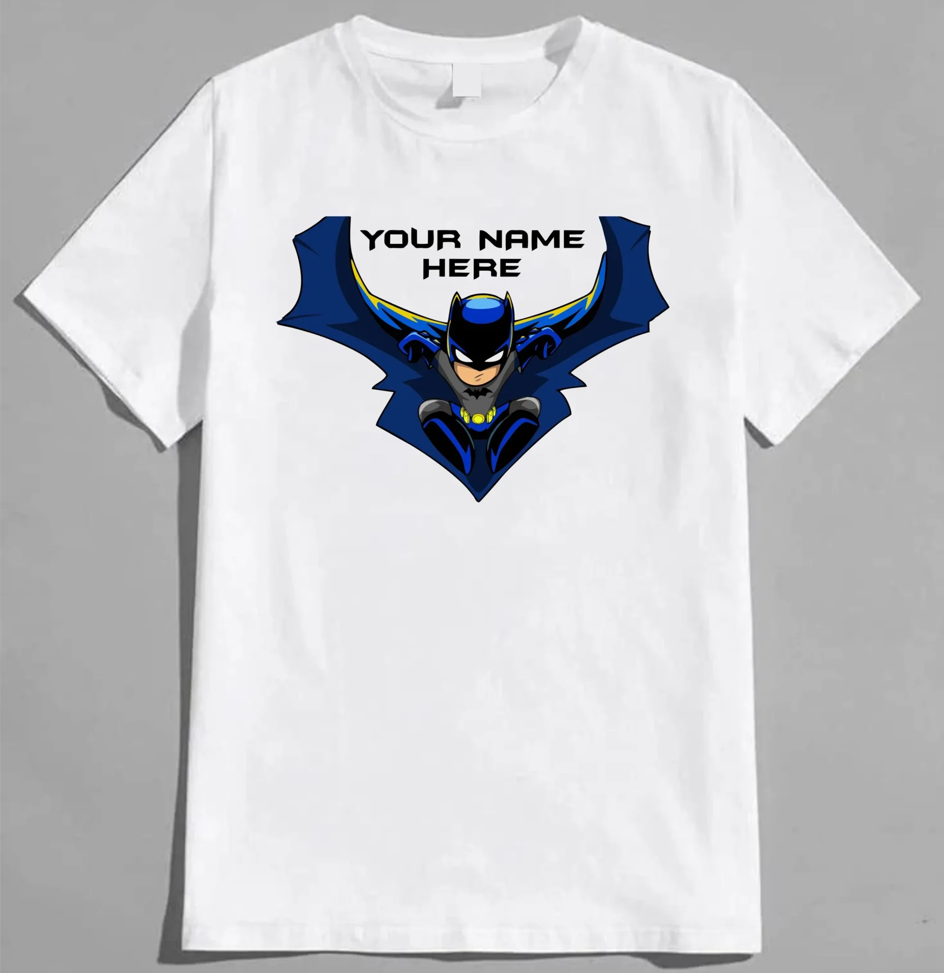 Personalized Superhero Custom Name White T-Shirt