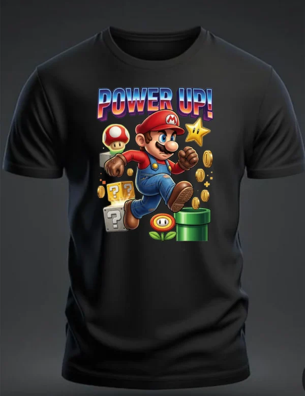 Power Up Mario Gaming T-Shirt