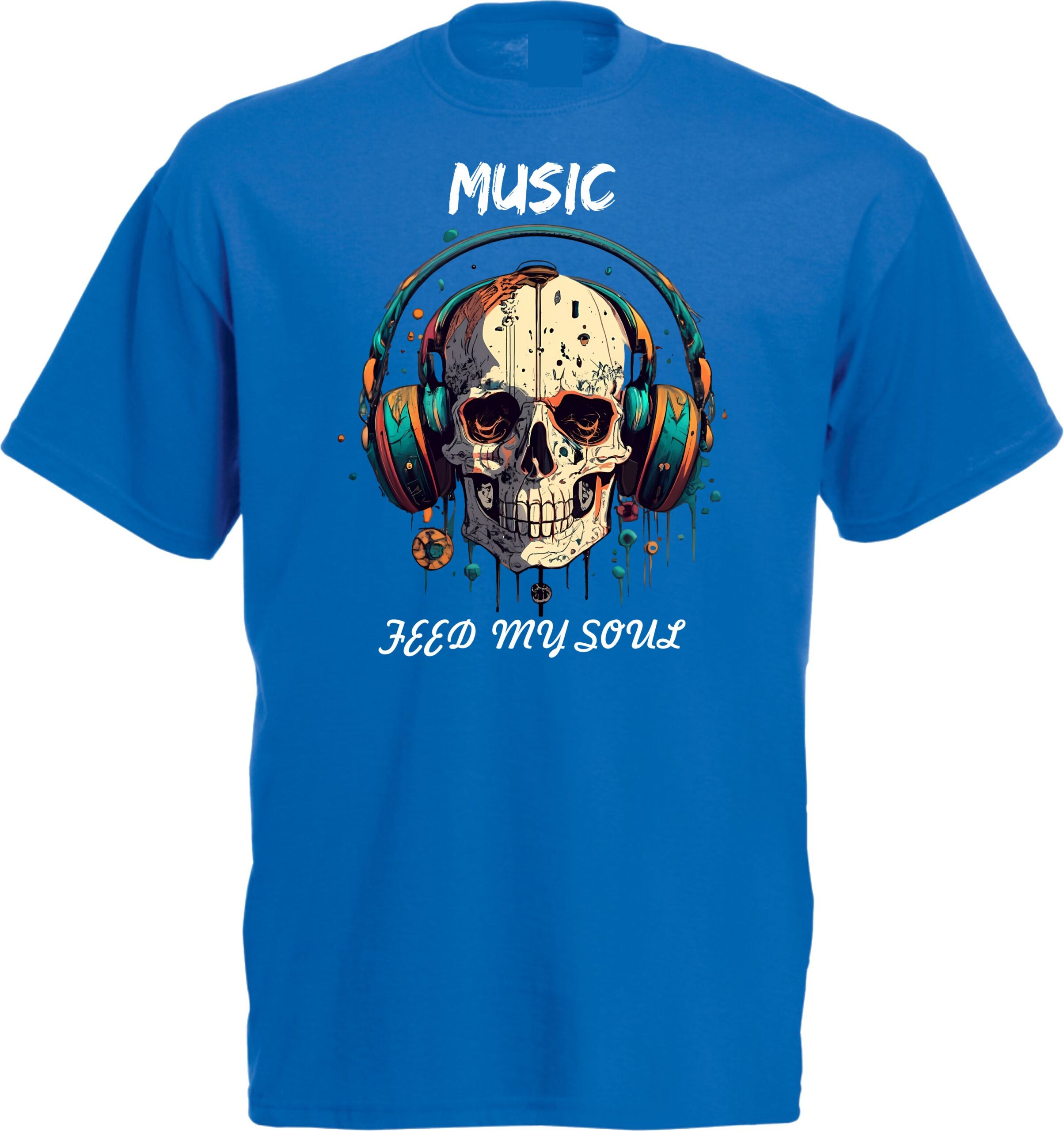 Music Feed My Soul Skull Graphic T-Shirt - Image 8