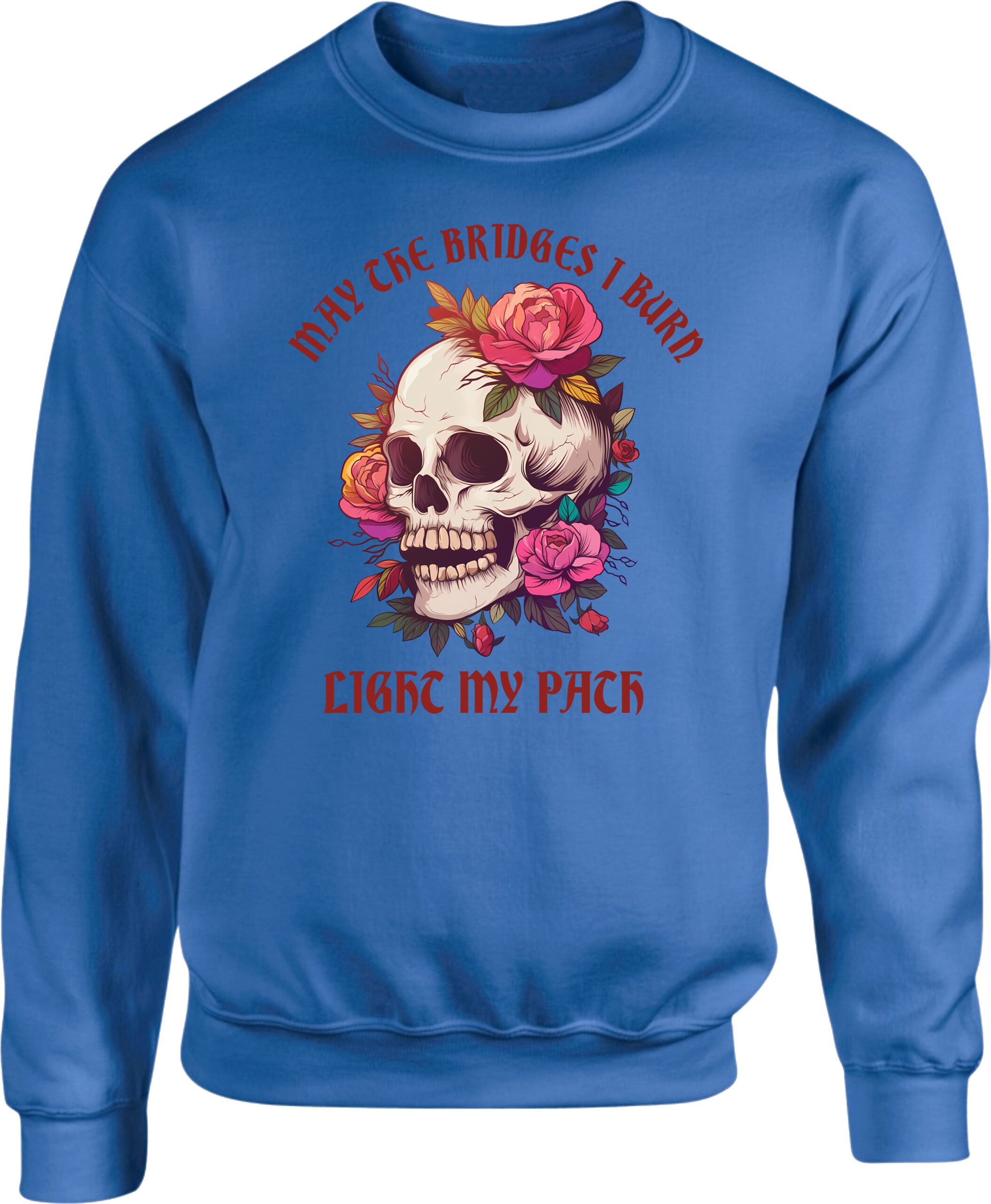 Floral Skull May The Bridges I Burn Graphic Sweatshirt - Image 7