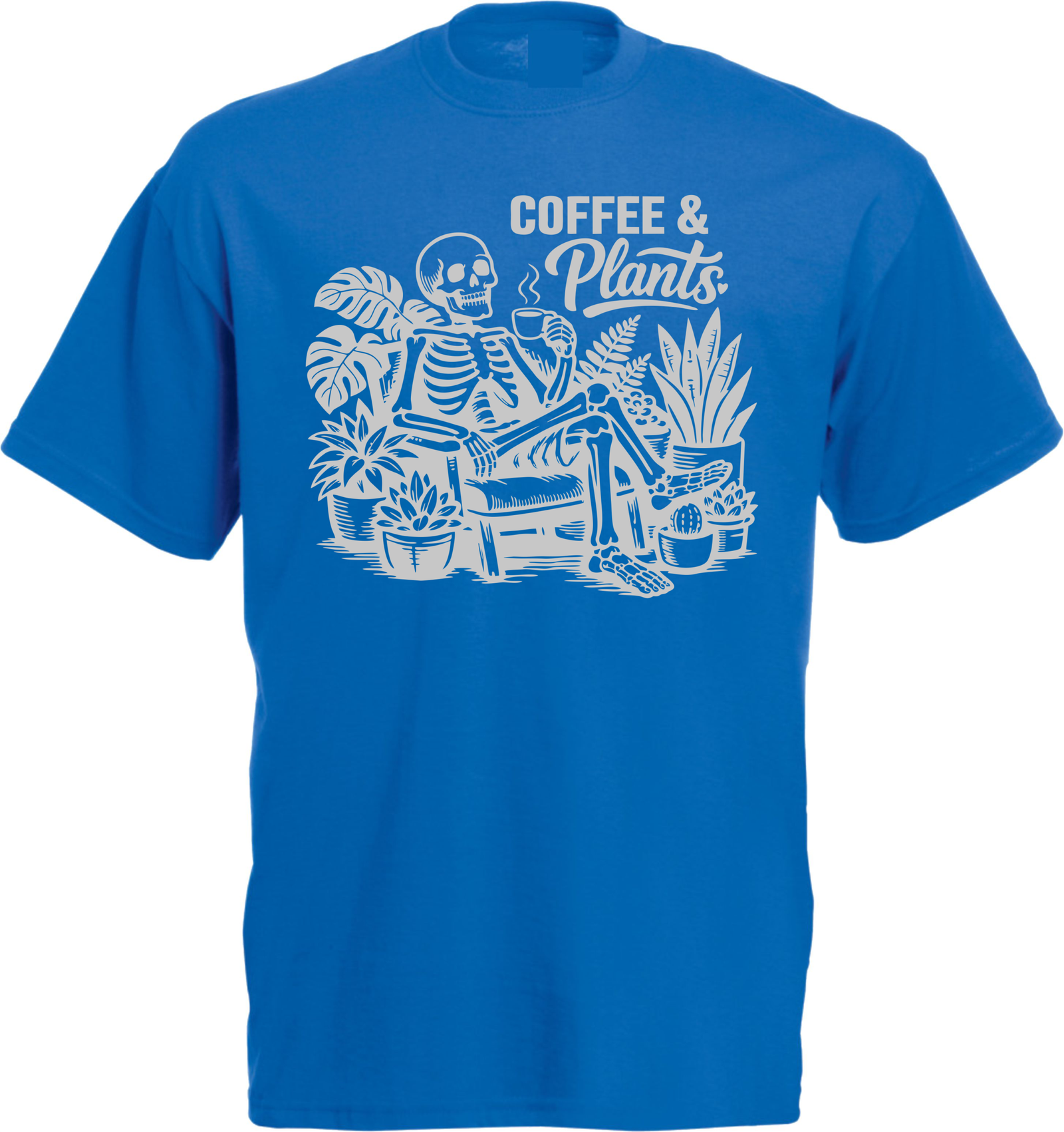 Coffee and Plants Skeleton White T-Shirt - Image 6