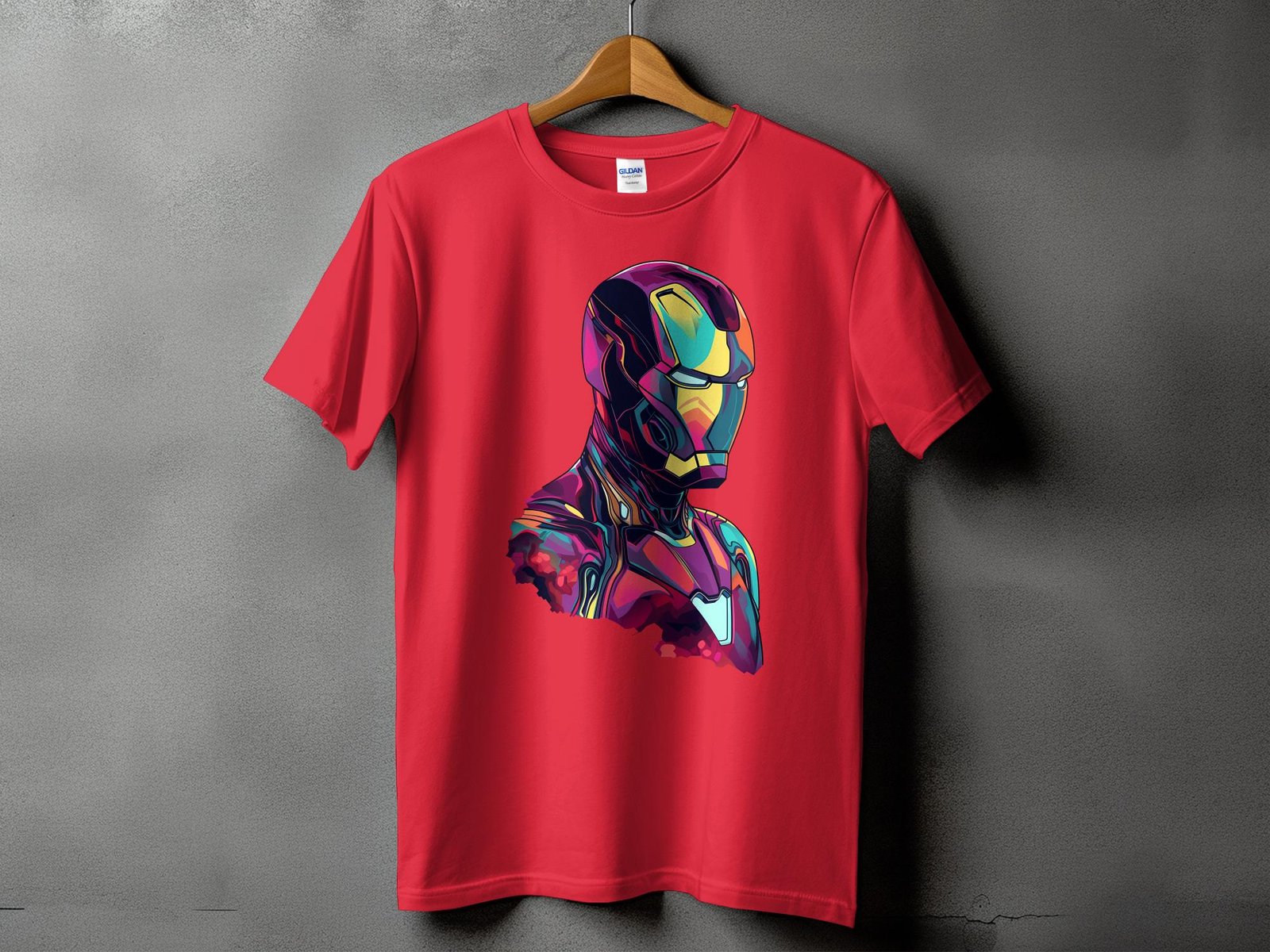 Colorful Iron Man Graphic White T-Shirt - Image 6