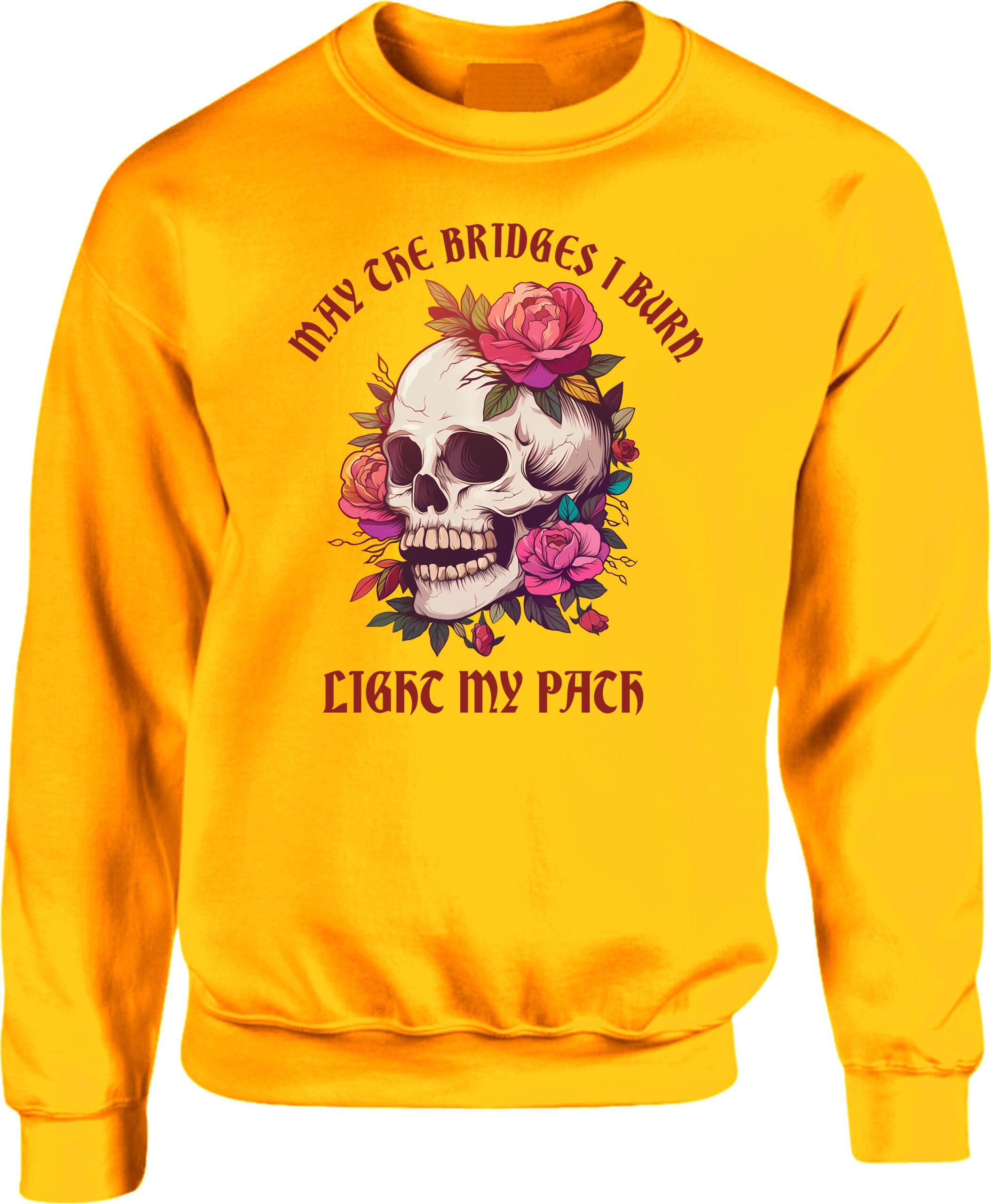 Floral Skull May The Bridges I Burn Graphic Sweatshirt - Image 9