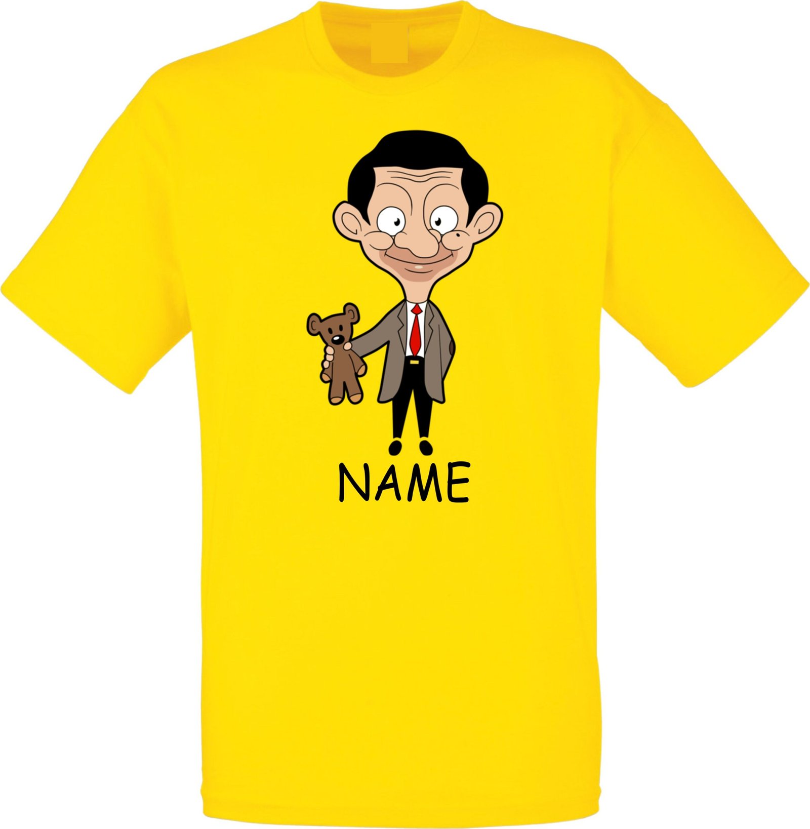 Personalized Mr Bean with Teddy White T-Shirt - Image 2