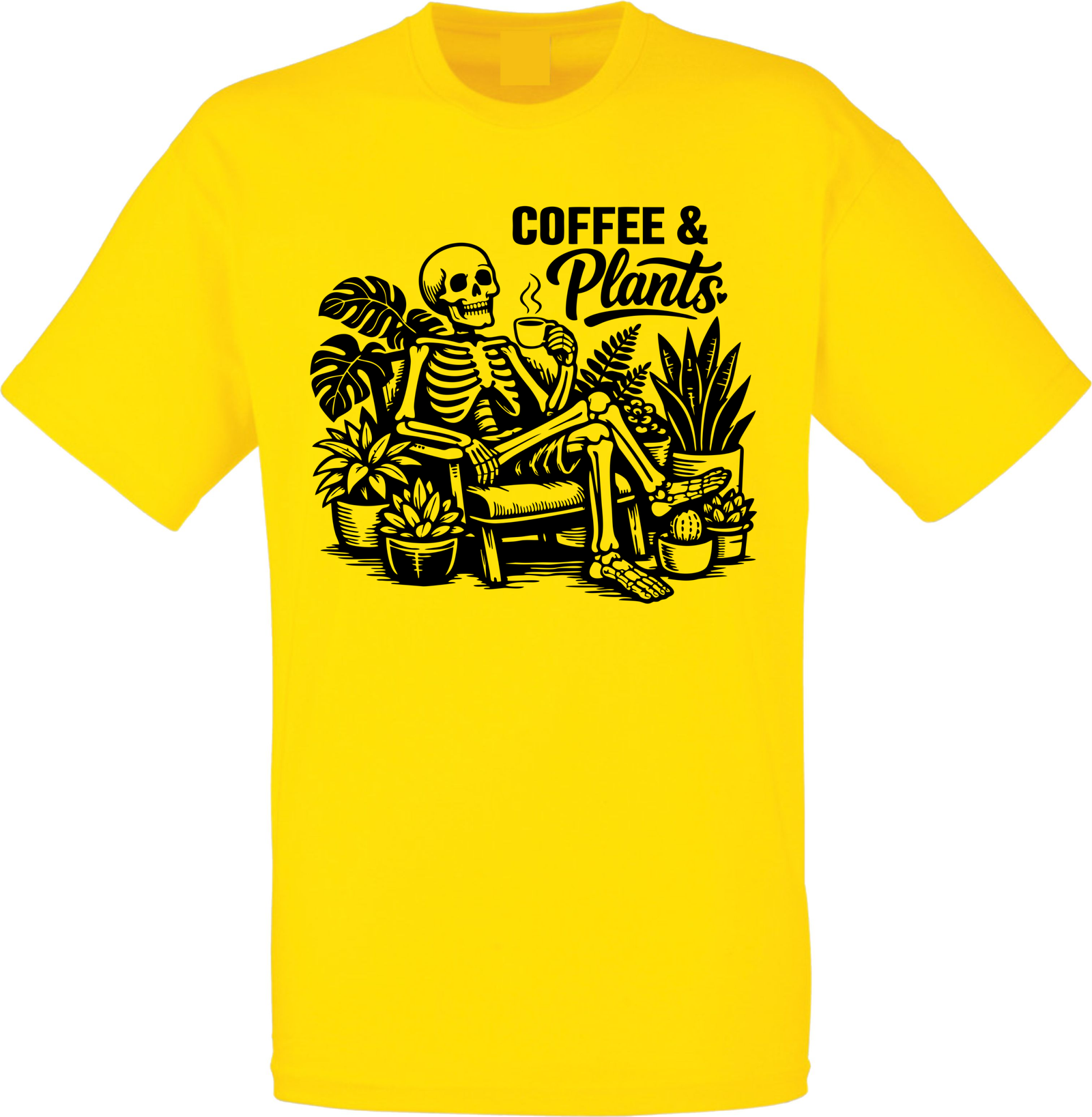 Coffee and Plants Skeleton White T-Shirt - Image 9